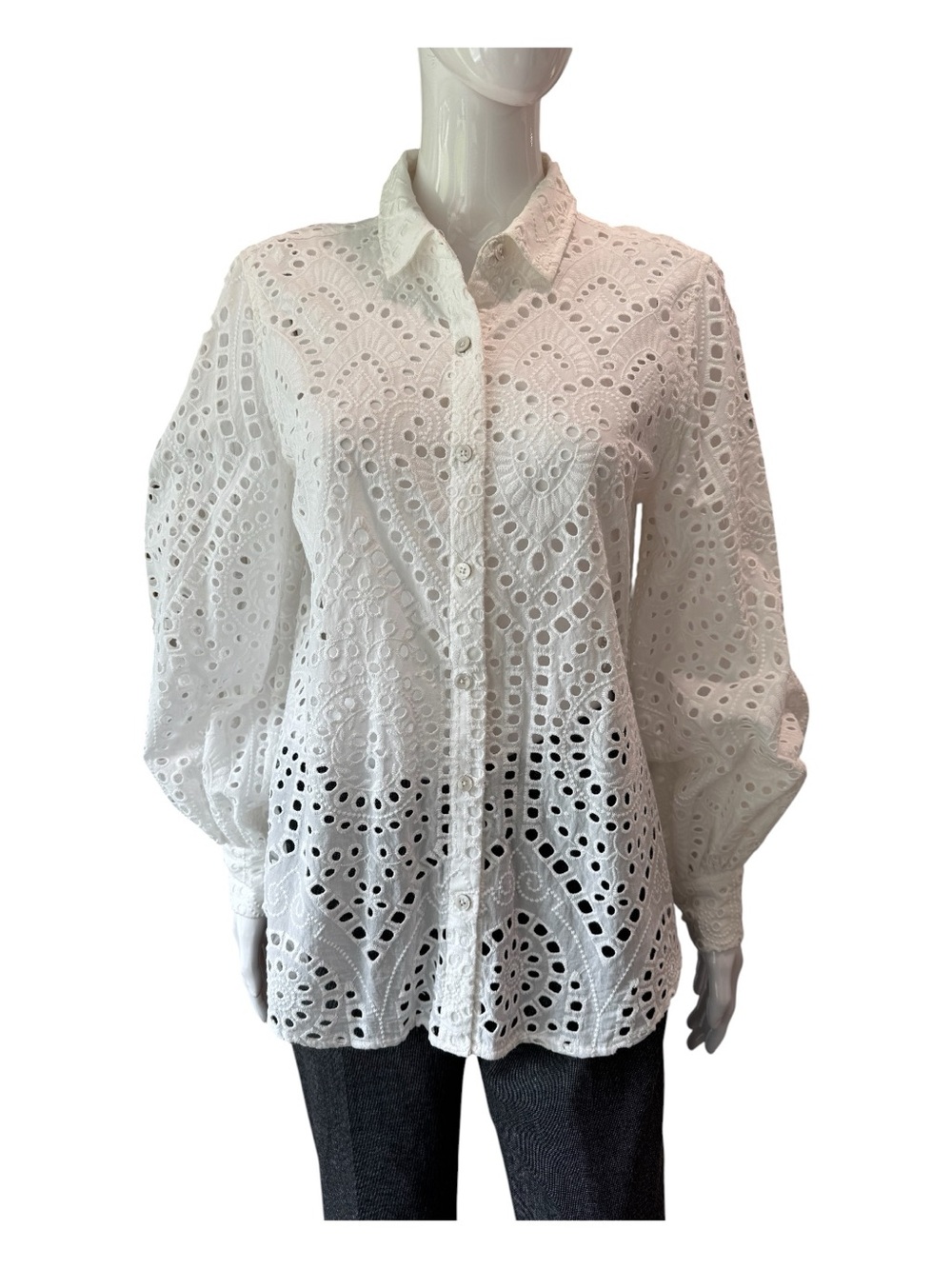 Chico white eyelet blouse , size 2